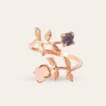 ANKA JEWELRY GODDESS GARDEN RUŽIČASTI QUARTZ & IOLIT PRSTEN