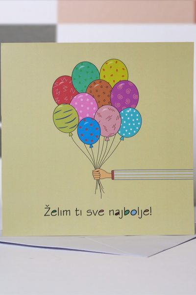K KARIKATURE, BALONI, ČESTITKA