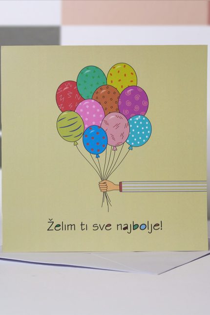 K KARIKATURE, BALONI, ČESTITKA